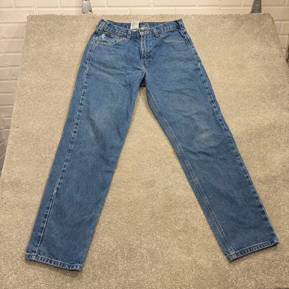 Carhartt Mens B17DST Relaxed Fit Heavyweight Tapered Jeans Blue 33x32 Workwear - Picture 2 of 15